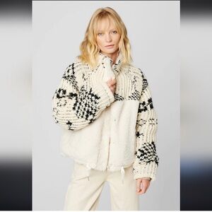 Blank NYC Knit Sleeve and Sherpa Jacket Size M